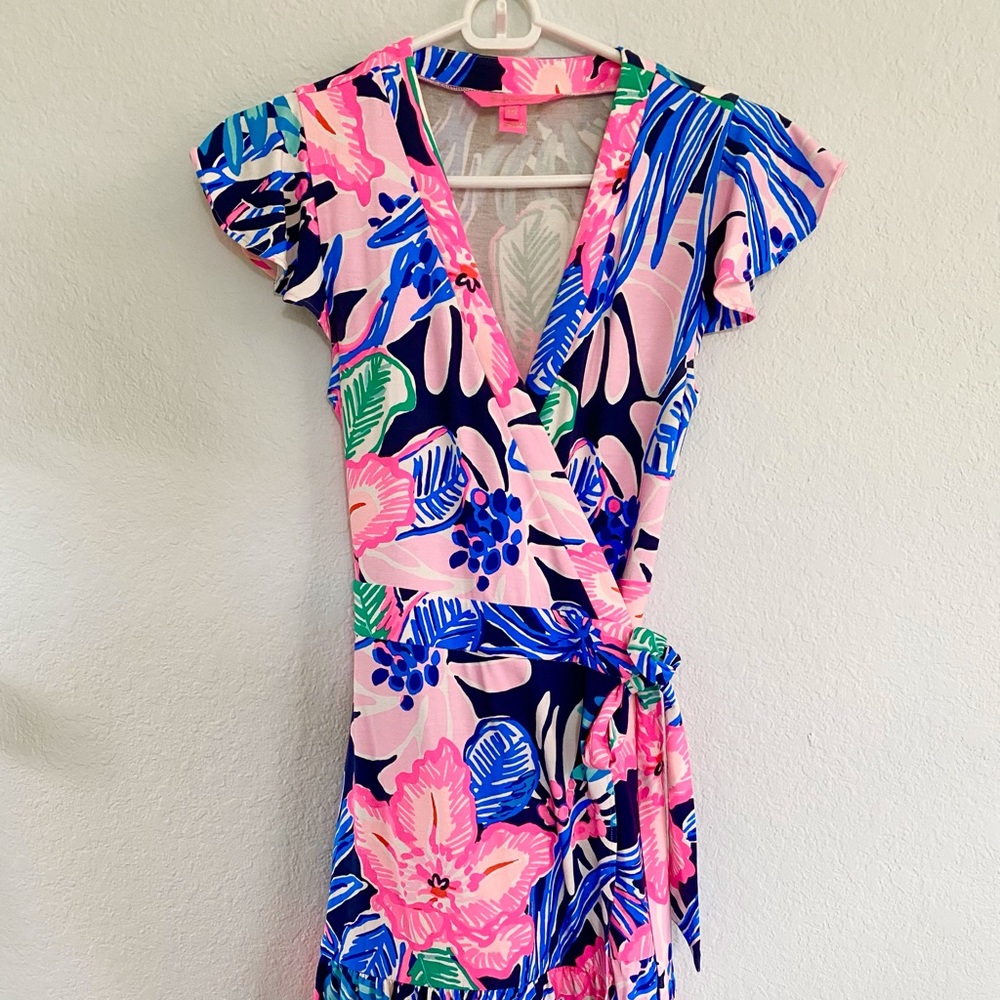 Lilly Pulitzer Wrap Mini Dress Sz XXS EEUC.